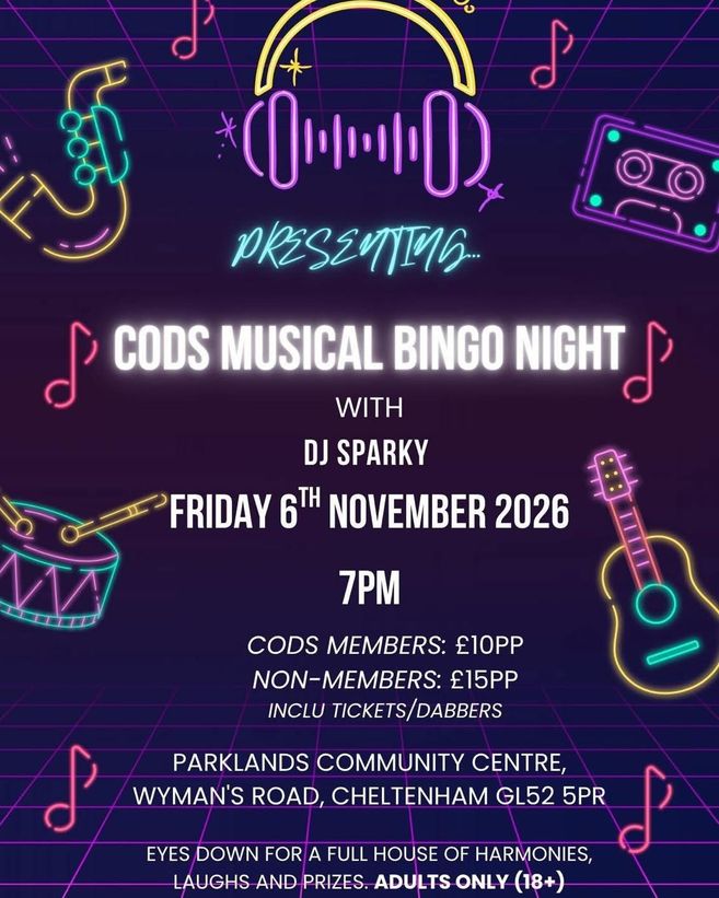 CODS Musical Bingo Night!